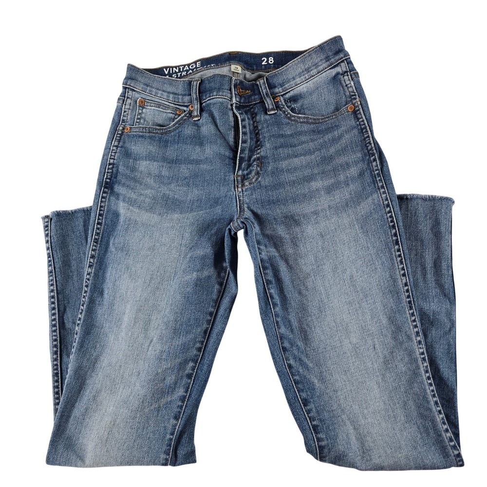 Gap Vintage Slim Straight Medium Wash Raw Hem Jeans 28